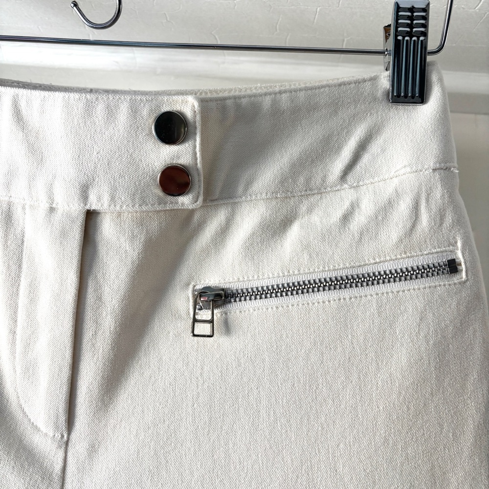 Veronica Beard Metro Crop Stretch Twill Flared Pants White Size 8 - Picture 8 of 16